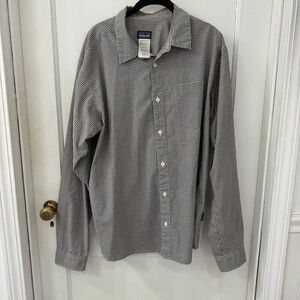 Patagonia Black and White Checkered Casual Button Down Shirt